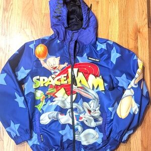 MEMBERS ONLY Jacket SPACE JAM Tune Squad Bugs Bunny Purple Windbreaker - Size M